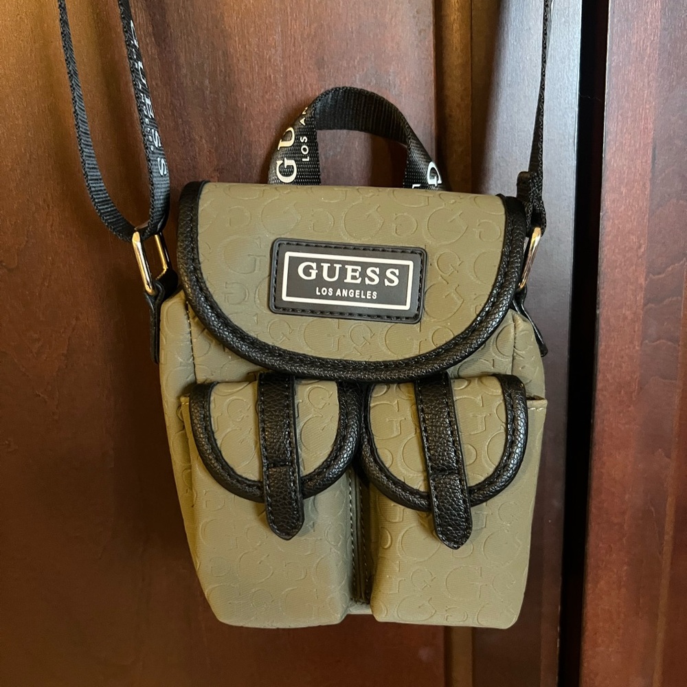 Guess Khaki and Black Mini Backpack